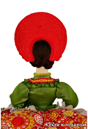 Дымковская Барыня кукла с фарфоровой головой