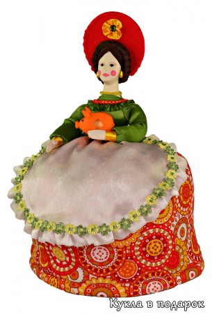 Русский сувенир дымковская кукла грелка