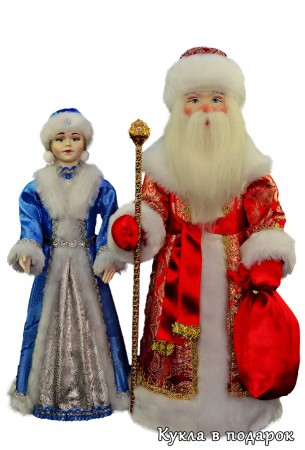 Новогодний подарок куклы ручной работы Дед Мороз и Снегурочка