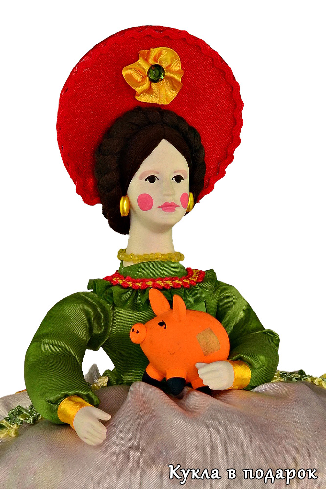 Дымковская Барыня кукла грелка на чайник